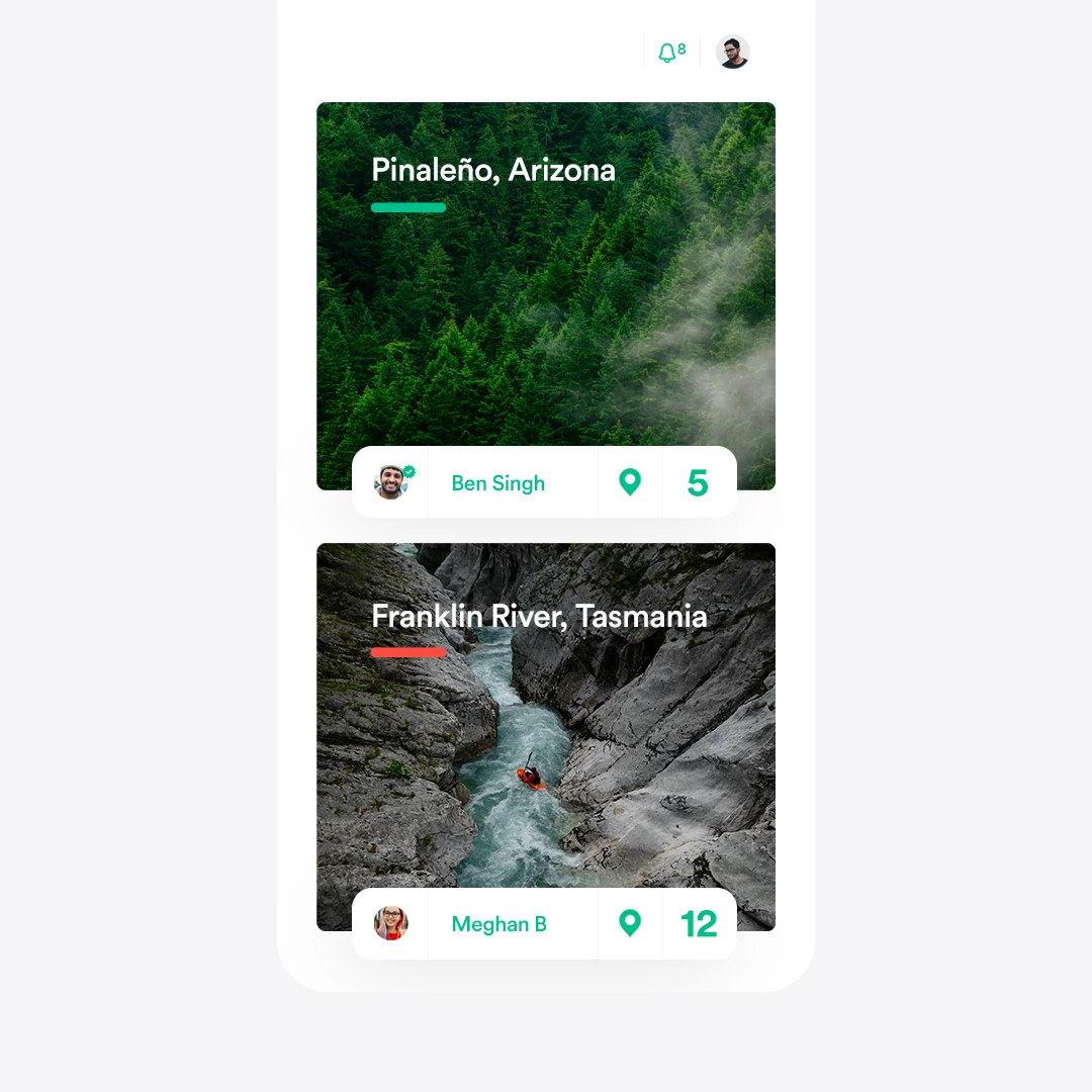 Outdoor Social Media App List Design.